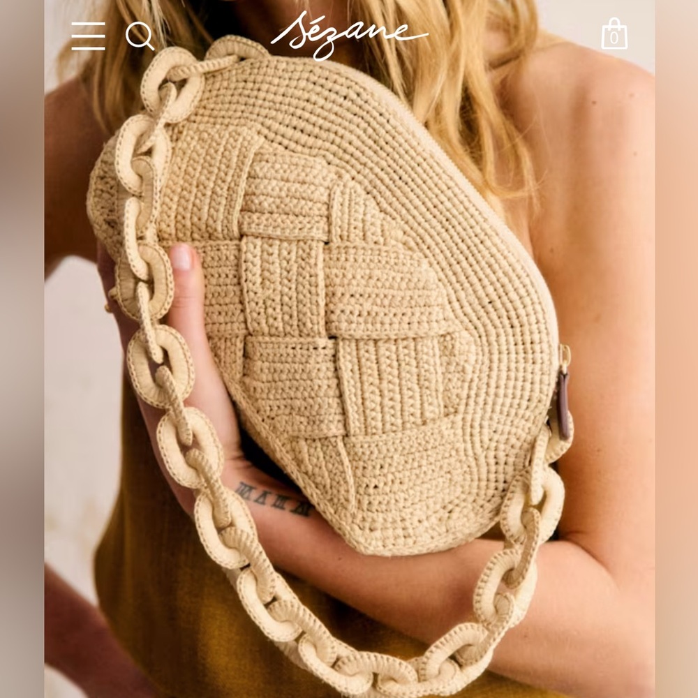 Sezane Isabelle Bag in Natural Woven Raffia - Picture 4 of 7